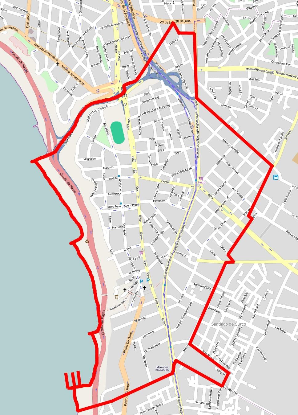 Mapa barranco Lima