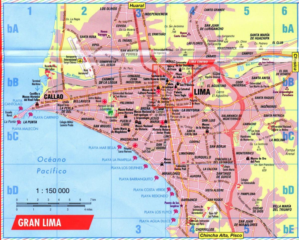 Mapa Lima atrakcije