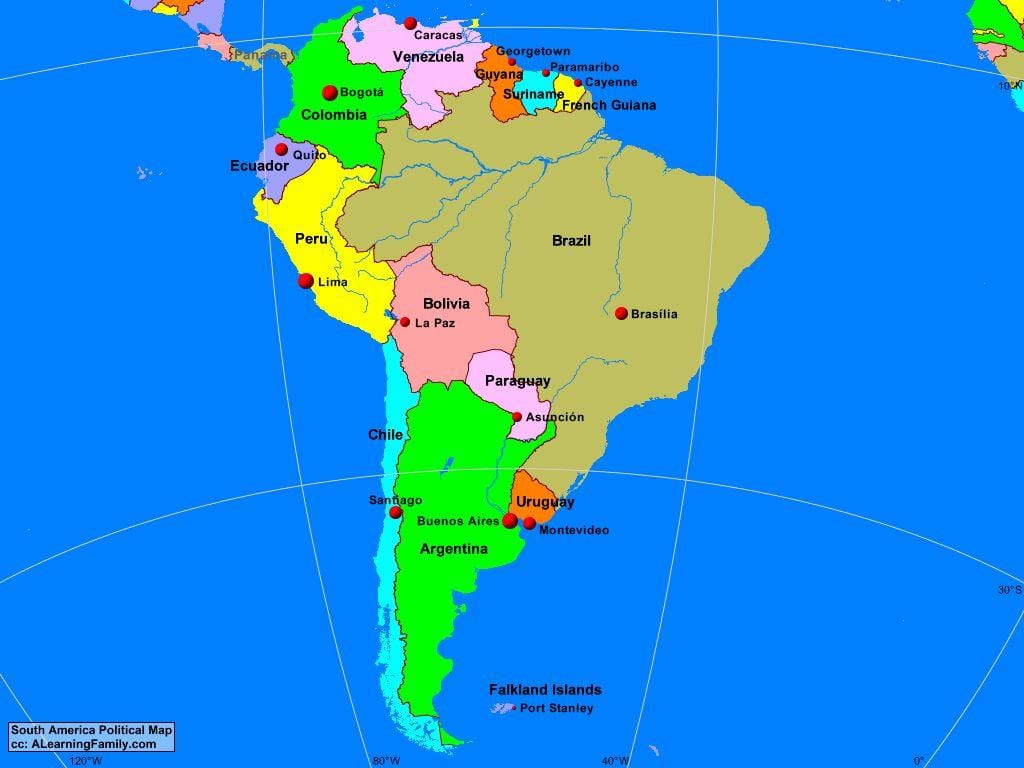 Mapa Lima južnoj americi.