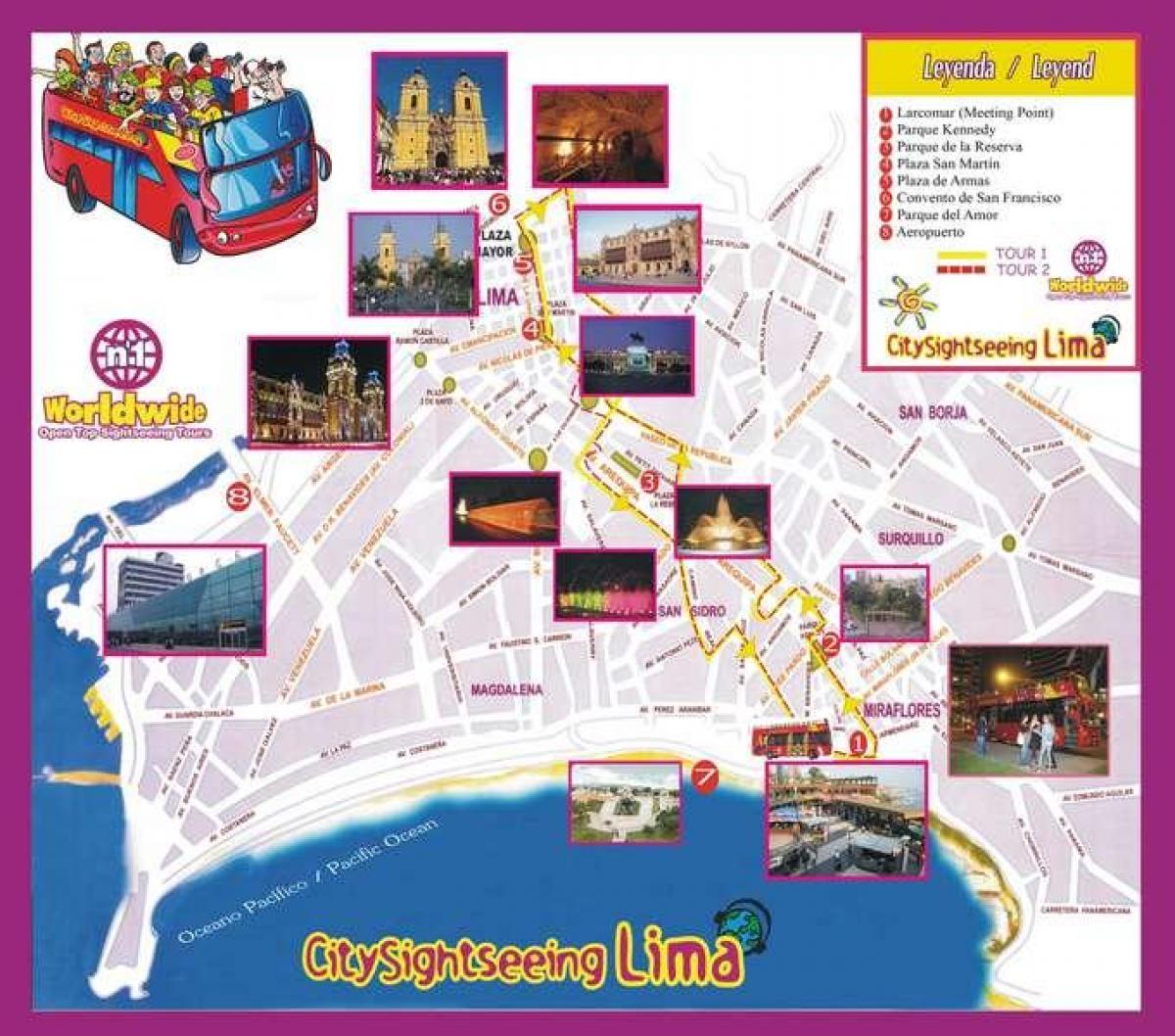 turističke mapu Lima peruu