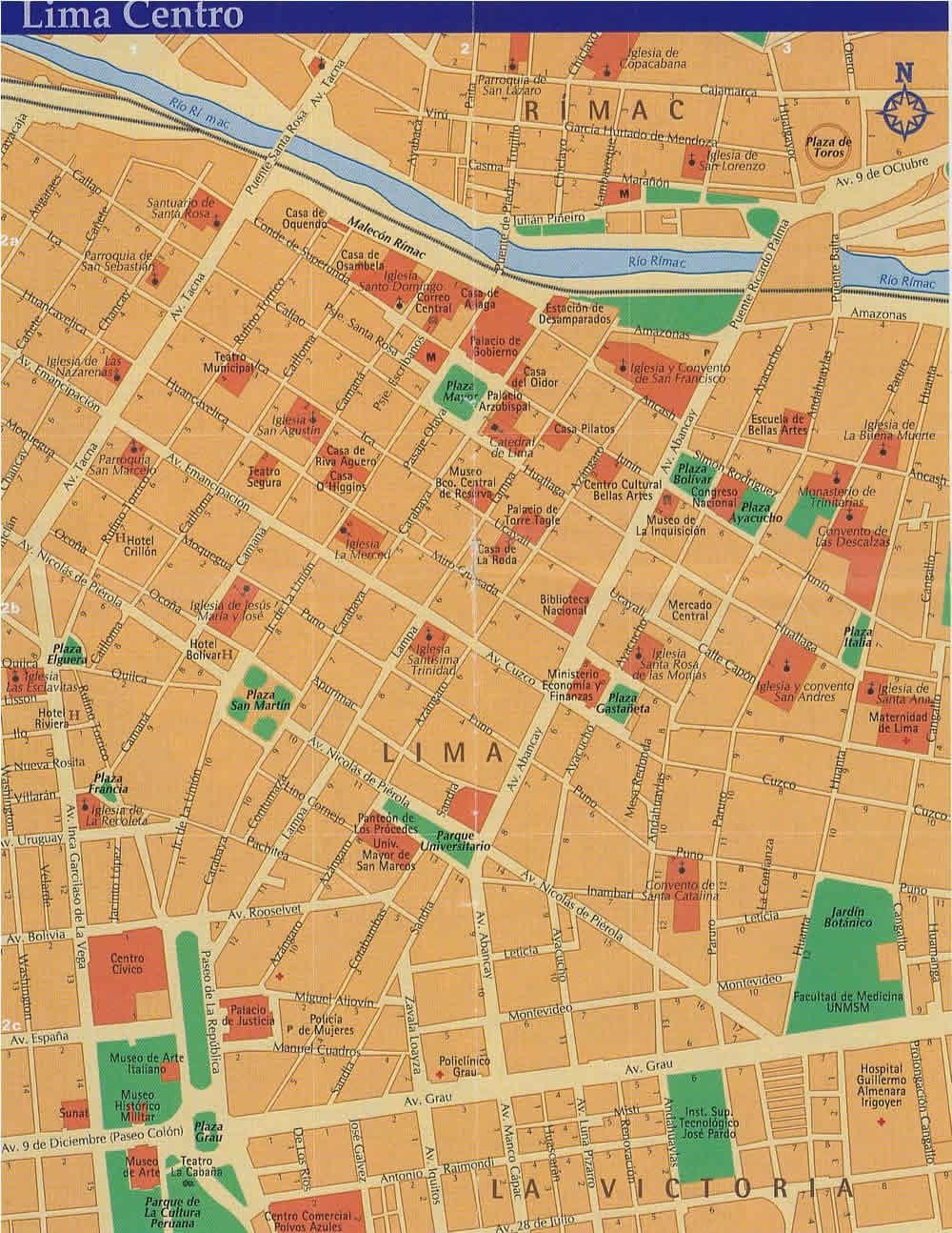 Lima peruu ulična mapa