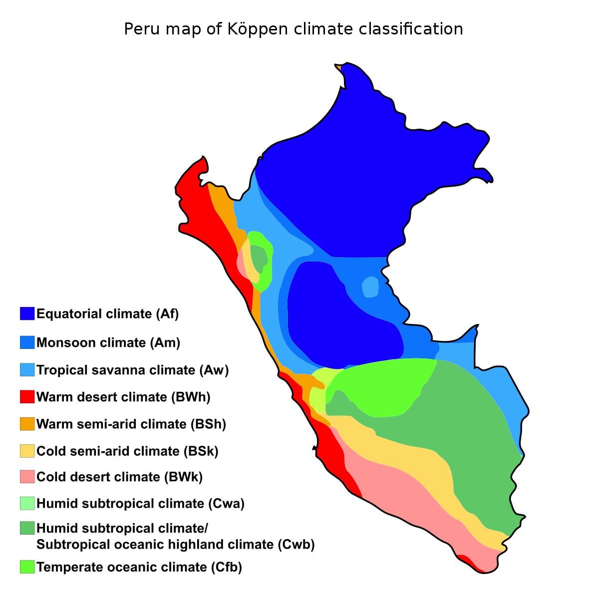 Mapa peruu klime
